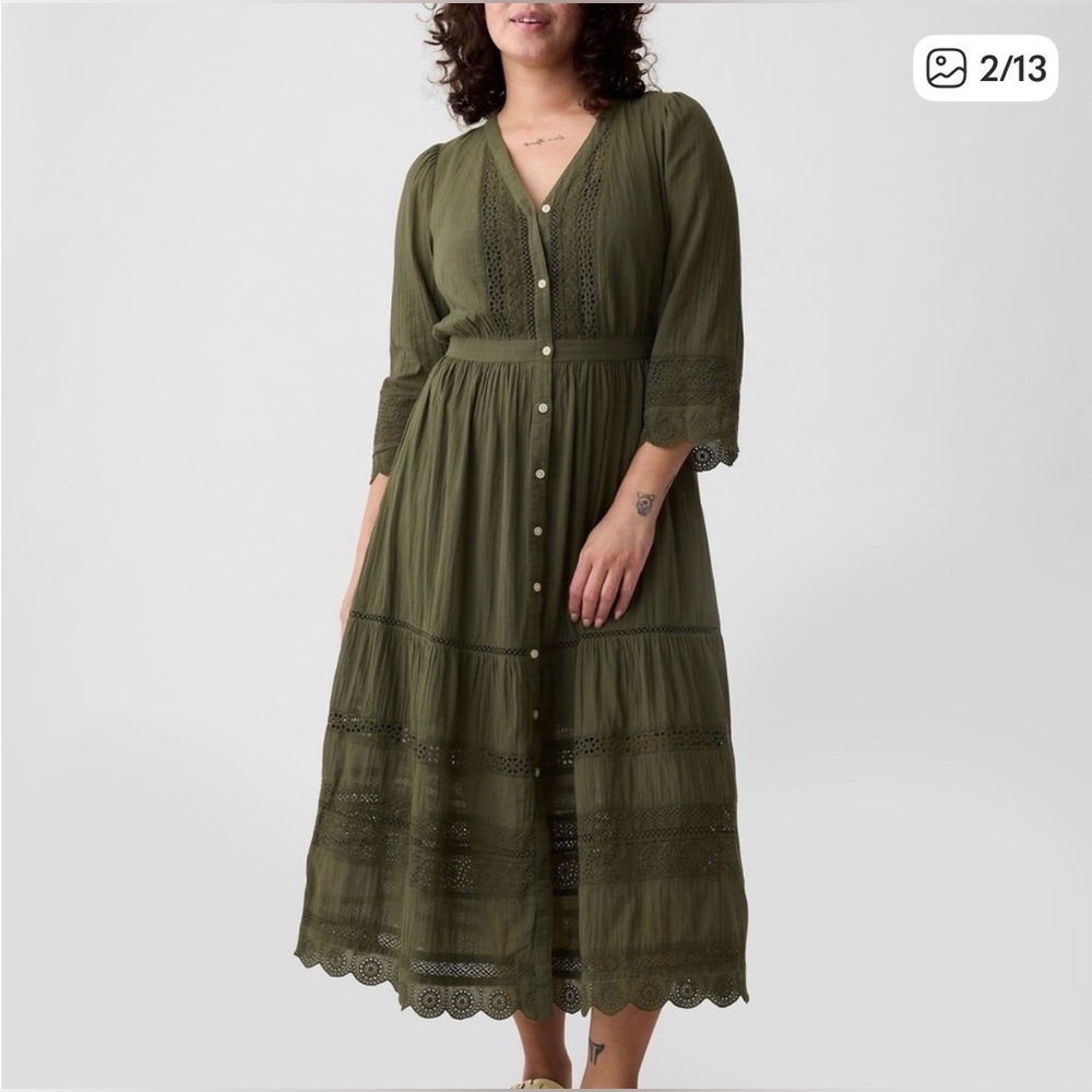 GAP Cotton Lace Maxi Dress